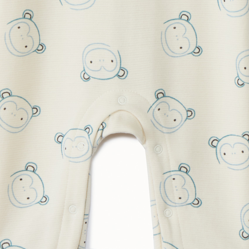 Combi μακρύ με σχέδιο μαϊμού για bebe αγόρι 