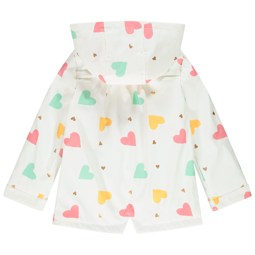 Parka gomme με καρδιές με επένδυση sherpa για κορίτσι 