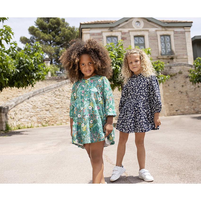 Φόρεμα μακρυμάνικο με λουλούδια για κόριτσι 