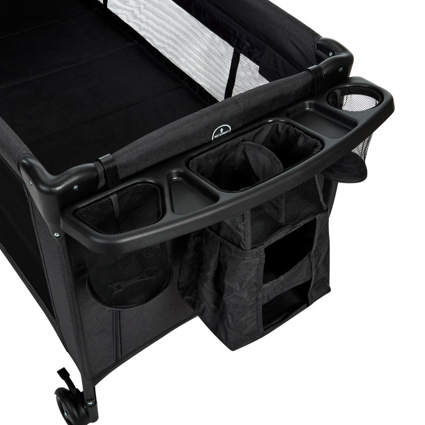 Κρεβάτι ταξιδιού με αξεσουάρ Top All In μαύρο 