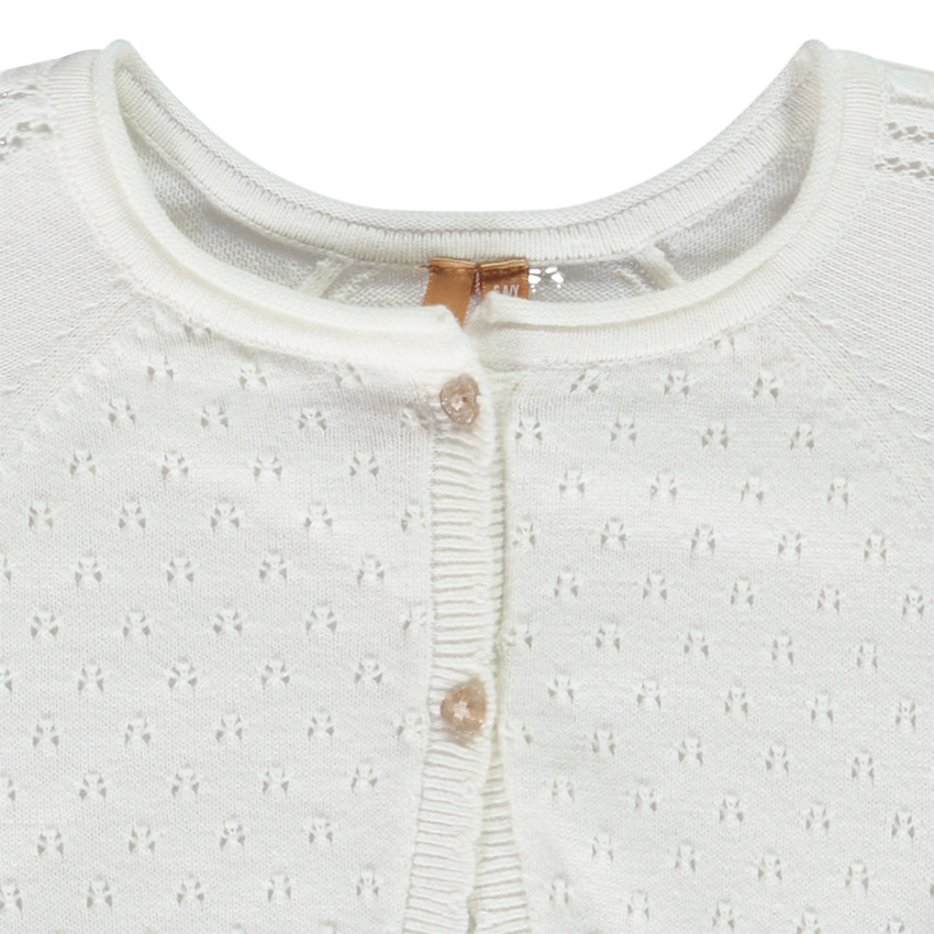 Ζακέτα μπολερό πλεκτό με αζούρ για κορίτσι 