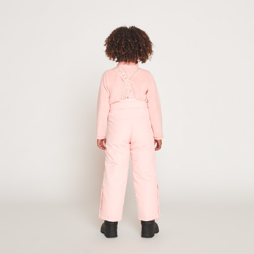 Pantalon de ski uni à bretelles amovibles pour fille 