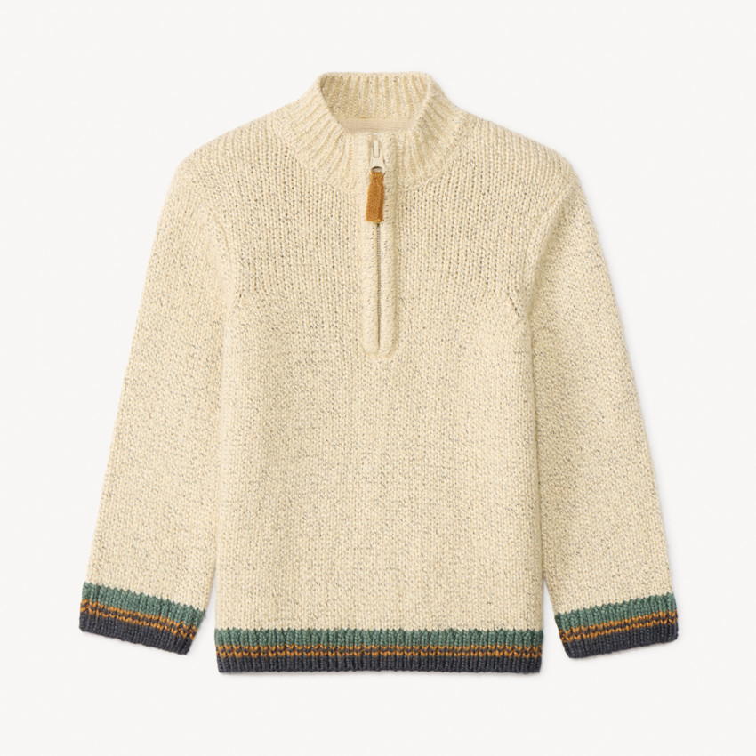 Pull camionneur en tricot effet neps pour bébé garçon 