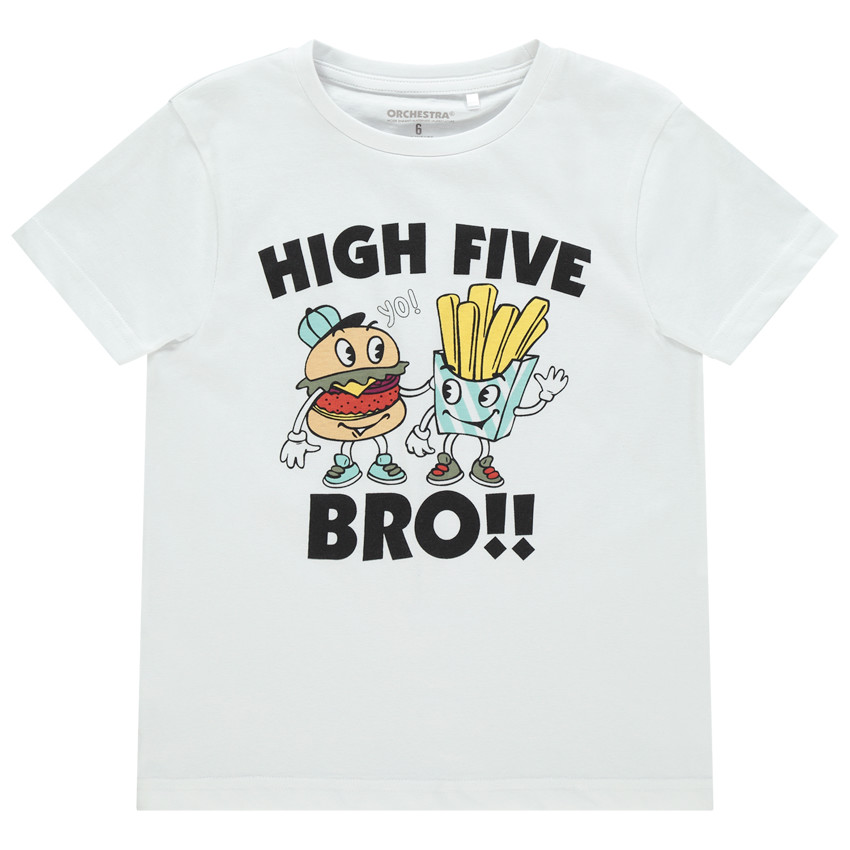 T-shirt κοντομάνικο με οργανικό βαμβάκι και σχέδιο φαντεζί Main T-shirt κοντομάνικο με οργανικό βαμβάκι και σχέδιο φαντεζί