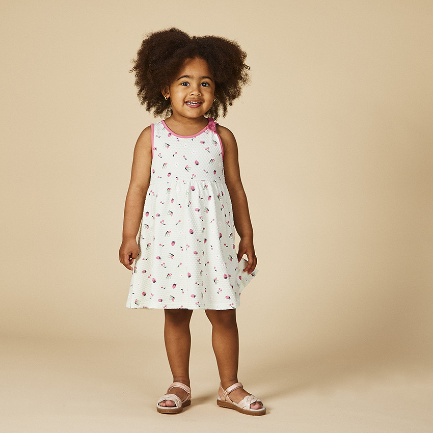 Φόρεμα με φαντεζί σχέδιο από jersey cloqué για bebe κορίτσι 