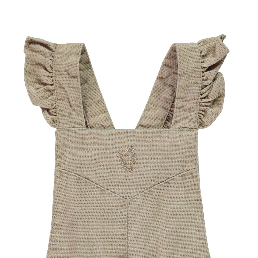 Σαλοπέτα κοντή με εφέ κηρήθρας και ζώνη για μωρό κορίτσι 