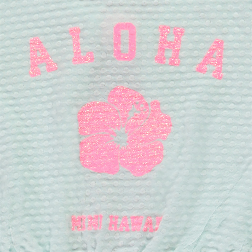 Κοντομάνικο CMD Modal effet cloqué με glitter hibiscus για bebe κορίτσι 