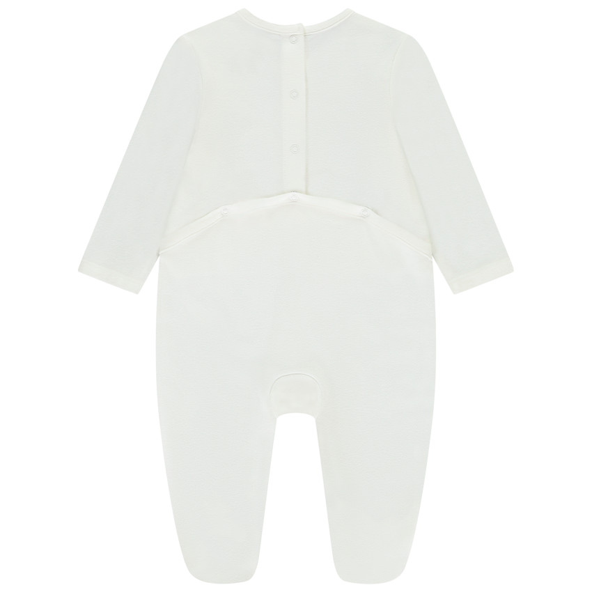 Φορμάκι μονόχρωμο με φαντεζί κέντημα για bebe κορίτσι 