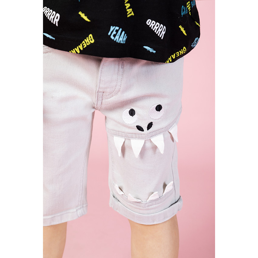 Βερμούδα jean με κροκόδειλο κέντημα 