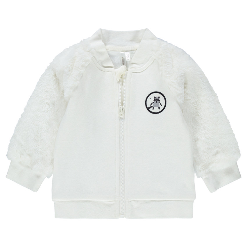 Ζακέτα από δύο υλικά με μανίκια από sherpa 