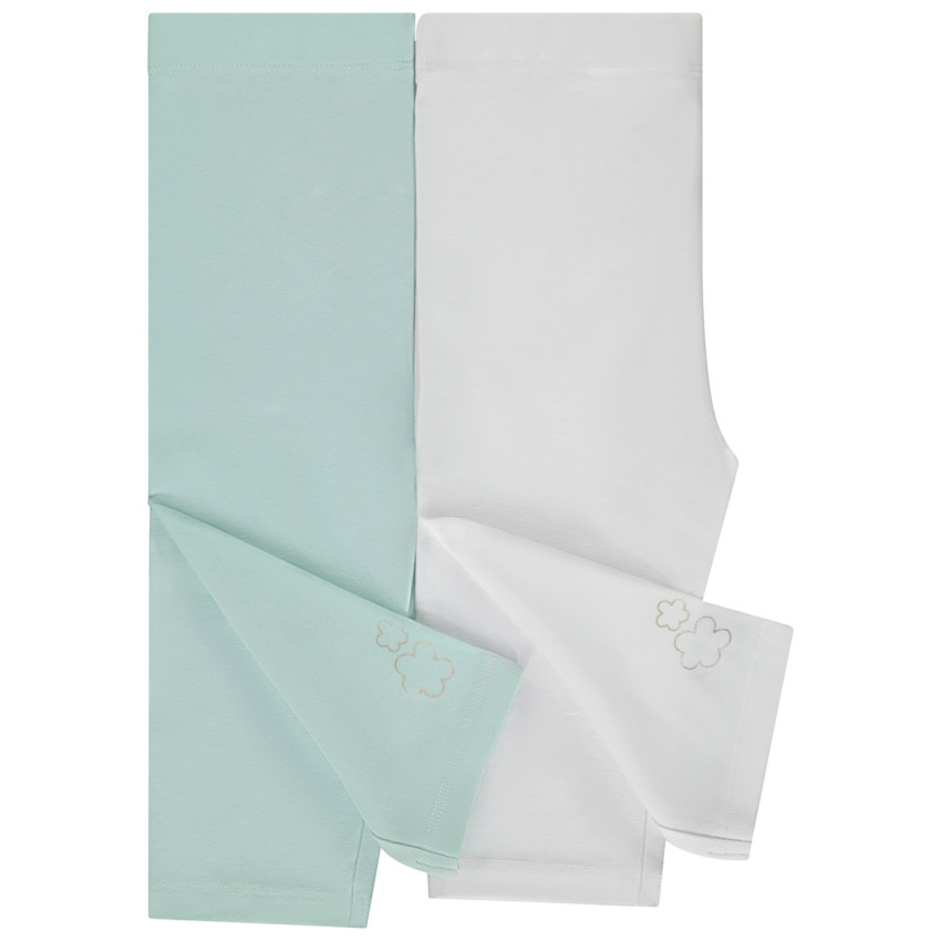 Σετ από 2 μονόχρωμα μακριά κολάν με χρυσό foil print για bebe κορίτσι 