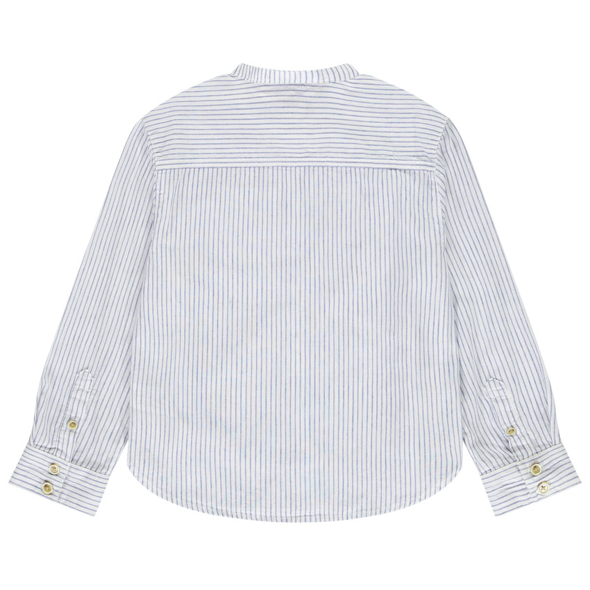 Πουκάμισο μακρυμάνικο με ριγέ σχέδιο και γιακά mao για αγόρι 