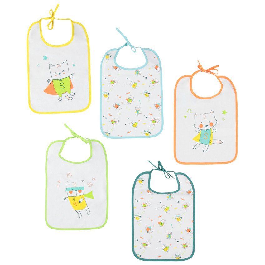 Σετ από 5 πολύχρωμα σχέδια σαλιάρας 