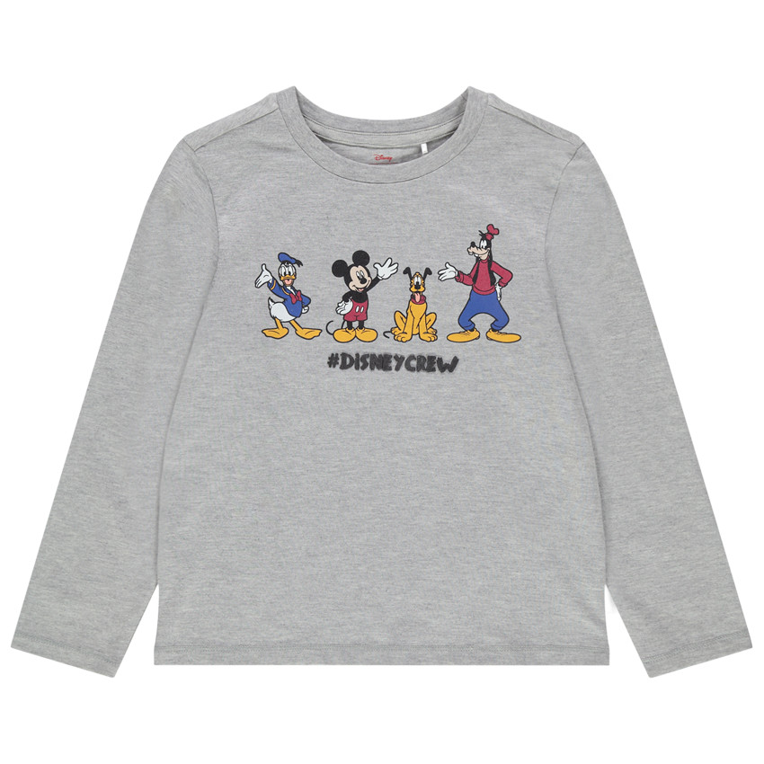 Μακρυμάνικη μελανζέ μπλούζα με τυπωμένους ήρωες της Disney 
