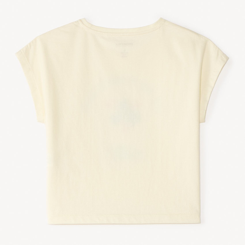 T-shirt με κοντά μανίκια με κεντημένο λουλούδι κορίτσι 