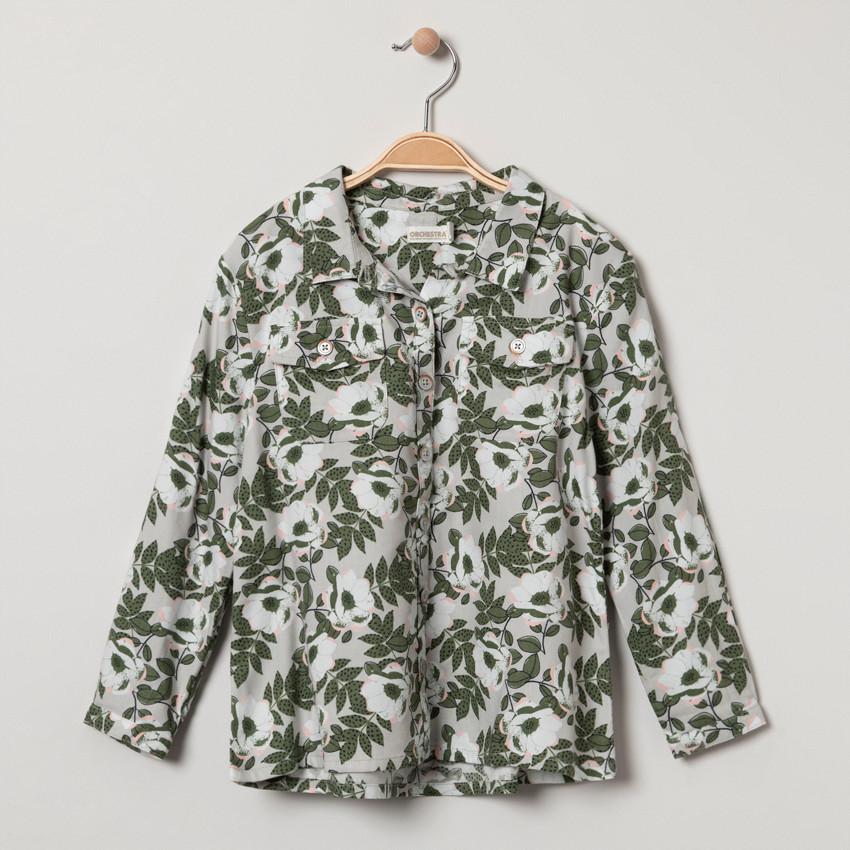 Chemise à manches longues en twill avec imprimé floral  Additional Chemise à manches longues en twill avec imprimé floral