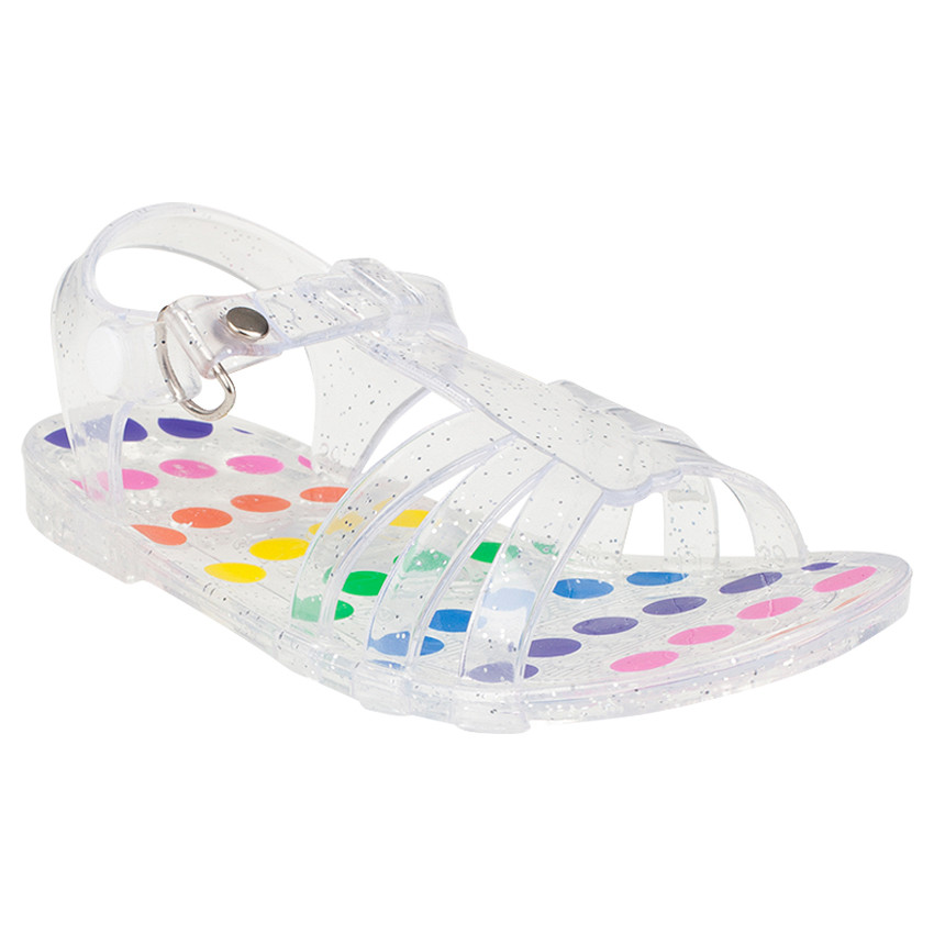 Sandales de plage transparentes pailletées et pois multicolores  Additional Sandales de plage transparentes pailletées et pois multicolores