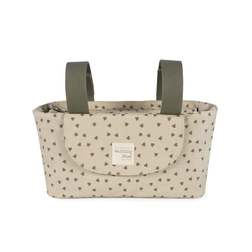 Walking Mum Organizer Bag Οργανωτής Καροτσιού Hearts Poppy Moss 