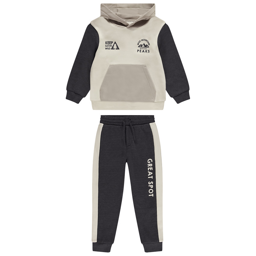 Σέτ jogging + φούτερ με κουκούλα σε εφέ colorblock για αγόρι 