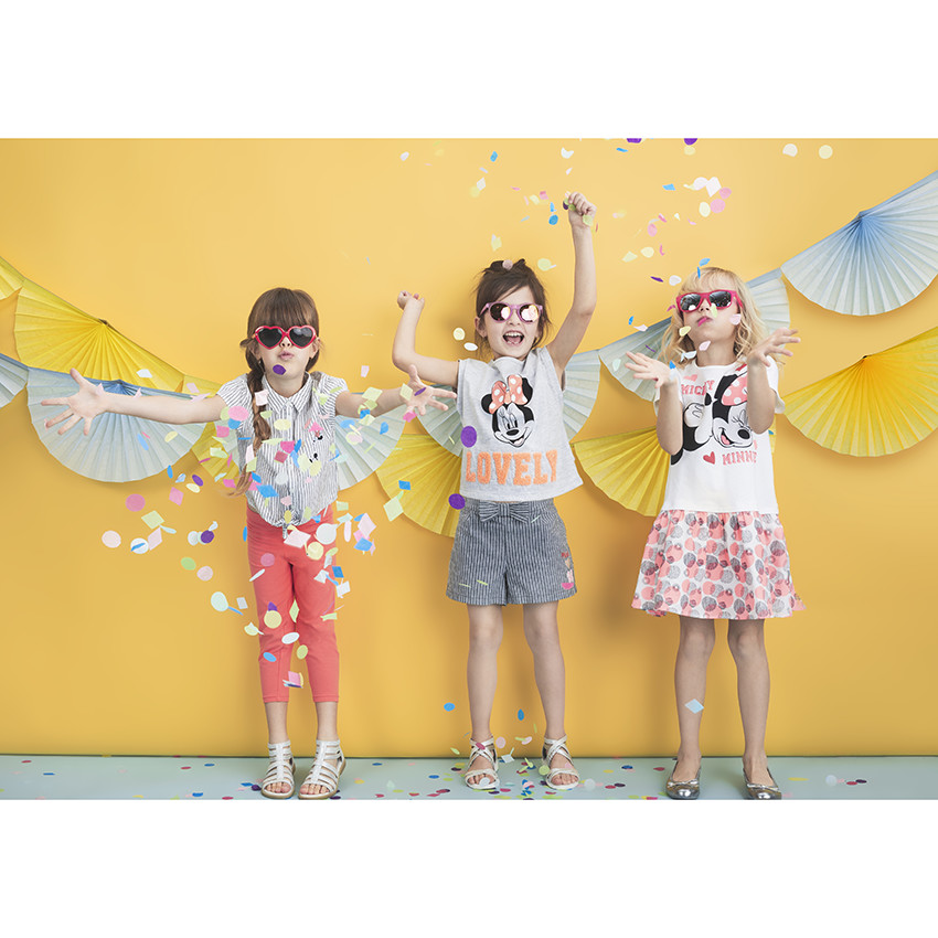 Κοντομάνικο πουκάμισο με ρίγες και απλικέ μοτίβα Μίκυ και Μίνι της Disney 