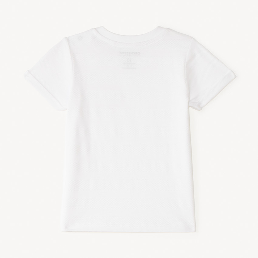 Κοντομάνικο μπλουζάκι μονόχρωμο effet texturé για bebe αγόρι 