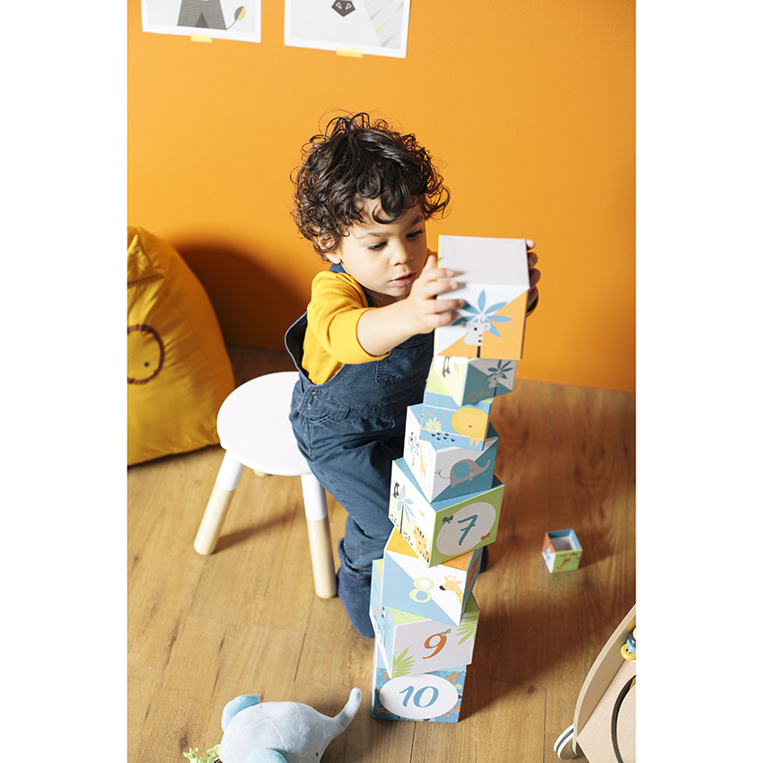 Παιχνίδι πρώτης ηλικίας κύβοι για στοίβαξη Crazy Jungle 