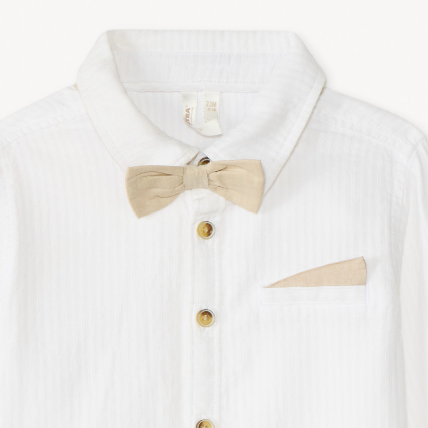 Πουκάμισο με μακριά μανίκια + παπιγιόν για αγόρια μωρά 