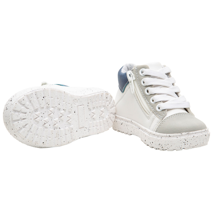 Αθλητικά παπούτσια ψηλά με κορδόνια από ύφασμα και φιόγκο για bebe κορίτσι 