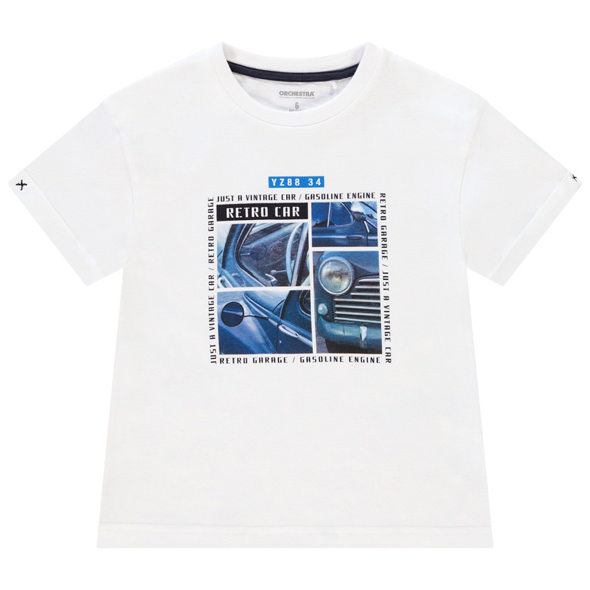 T-shirt κοντομάνικο με ρεβέρ με σχέδιο για αγόρι Main T-shirt κοντομάνικο με ρεβέρ με σχέδιο για αγόρι
