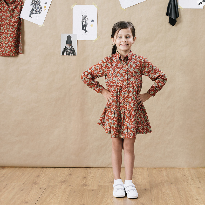Robe manches longues ample imprimée fleurs  Additional Robe manches longues ample imprimée fleurs
