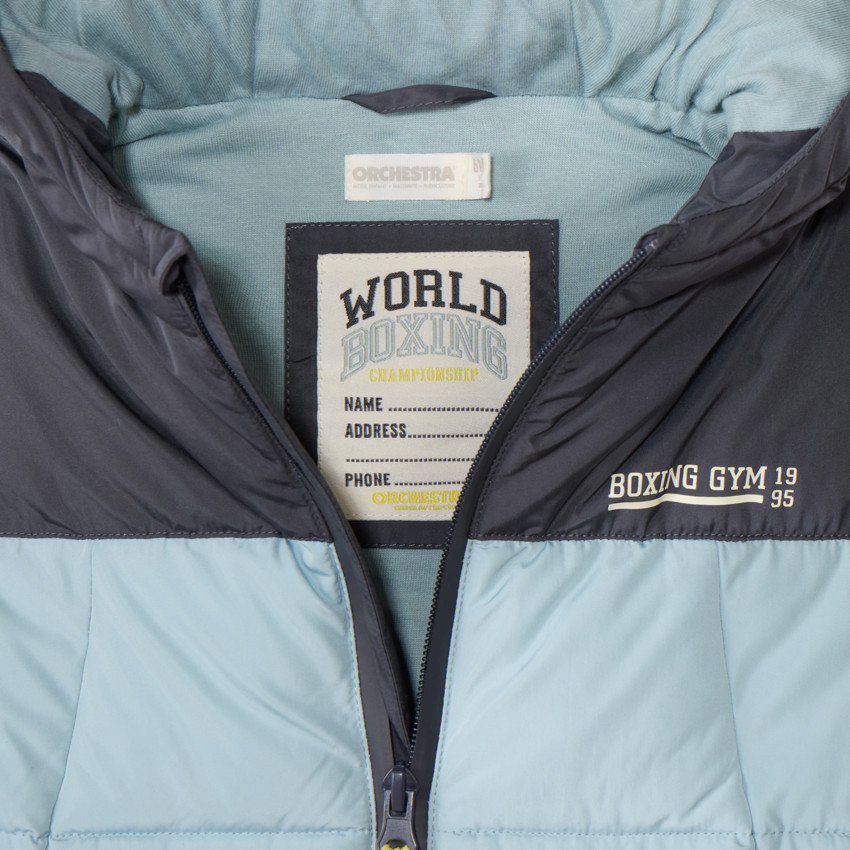 Doudoune sans manches à capuche bicolore pour garçon 