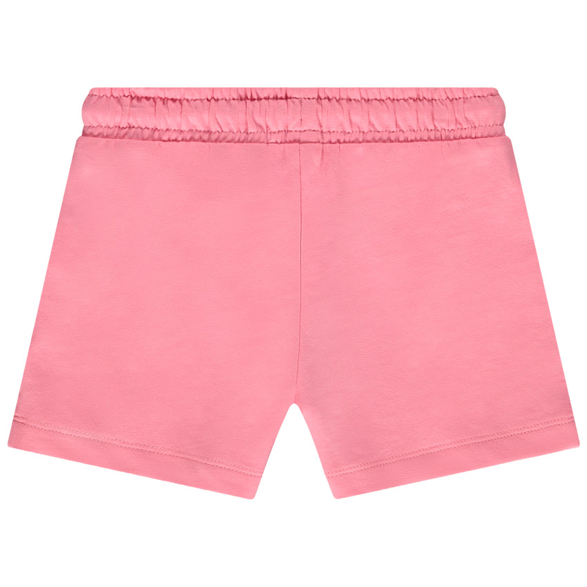 Σορτς μονόχρωμο σε molleton με σχέδιο λουλούδι για κορίτσι 