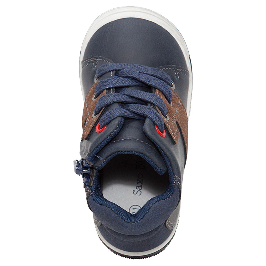 Μποτάκια με εφέ δέρματος και κορδόνια με φερμουάρ 