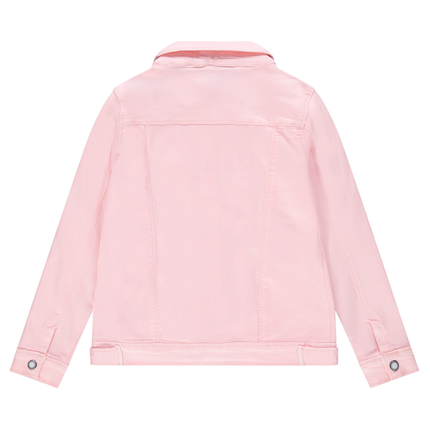 Παιδικά - Τζιν ροζ μπουφάν με διακοσμητικές πέρλες 