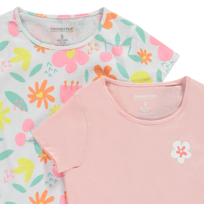 Σετ από 4 κοντομάνικα μπλουζάκια φαντεζί για κορίτσι 