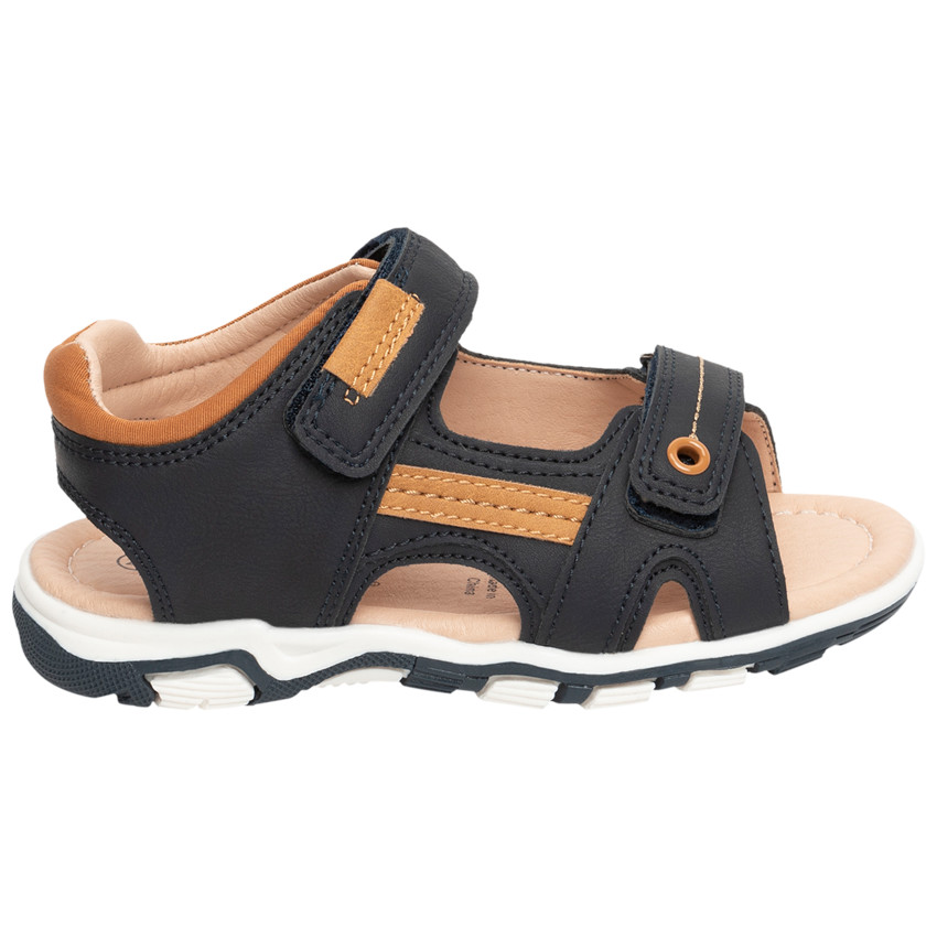 Sandales velcro à empiècements contrastés pour garçon 