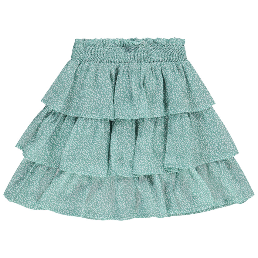 Φούστα κοντή με βολάν crépon με σχέδιο για κορίτσι 