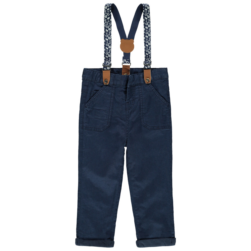 Παντελόνι βαμβακερό με αποσπώμενες τιράντες 