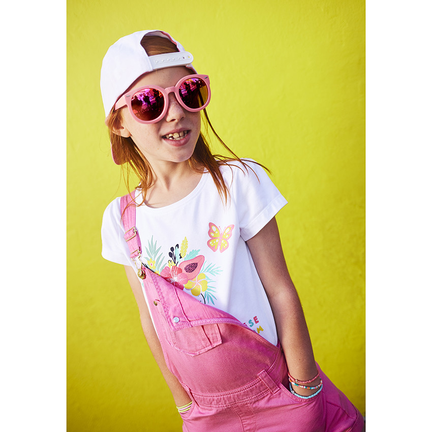 Σαλοπέτα κοντή μονόχρωμη από λυοσέλ για κορίτσι 