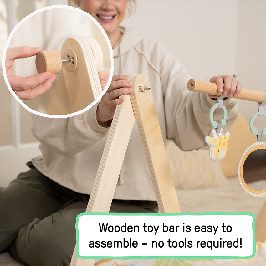 Wonder & Wood Ξύλινο Γυμναστήριο Μωρού Με Χαλάκι Δραστηριοτήτων INGENUITY  