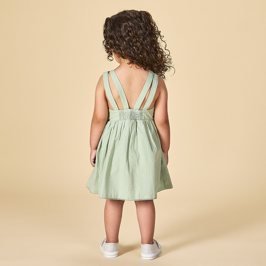 Φόρεμα με διπλές τιράντες σε façonné για bebe κορίτσι 