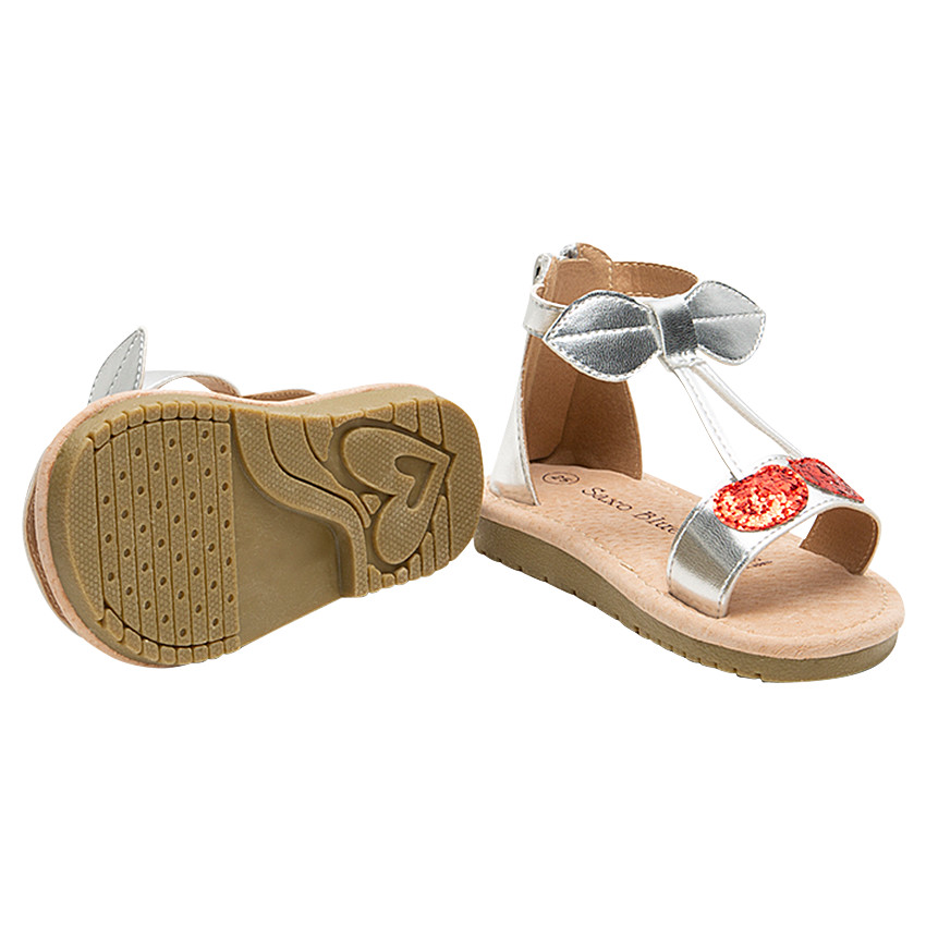 Ασημί πέδιλα με κεράσι με παγιέτες  Additional Ασημί πέδιλα με κεράσι με παγιέτες