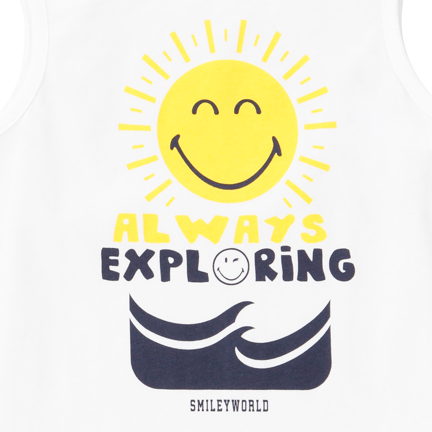 Ensemble de plage débardeur et bermuda SmileyWorld pour garçon 