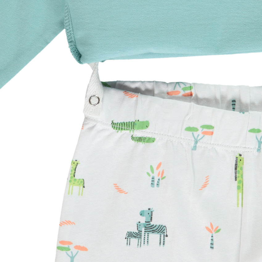 Πιτζάμα 2 τμχ. με σχέδια καμηλοπάρδαλης για bebe αγόρι με διαφορετικές λεπτομέρειες ανάλογα με την ηλικία 