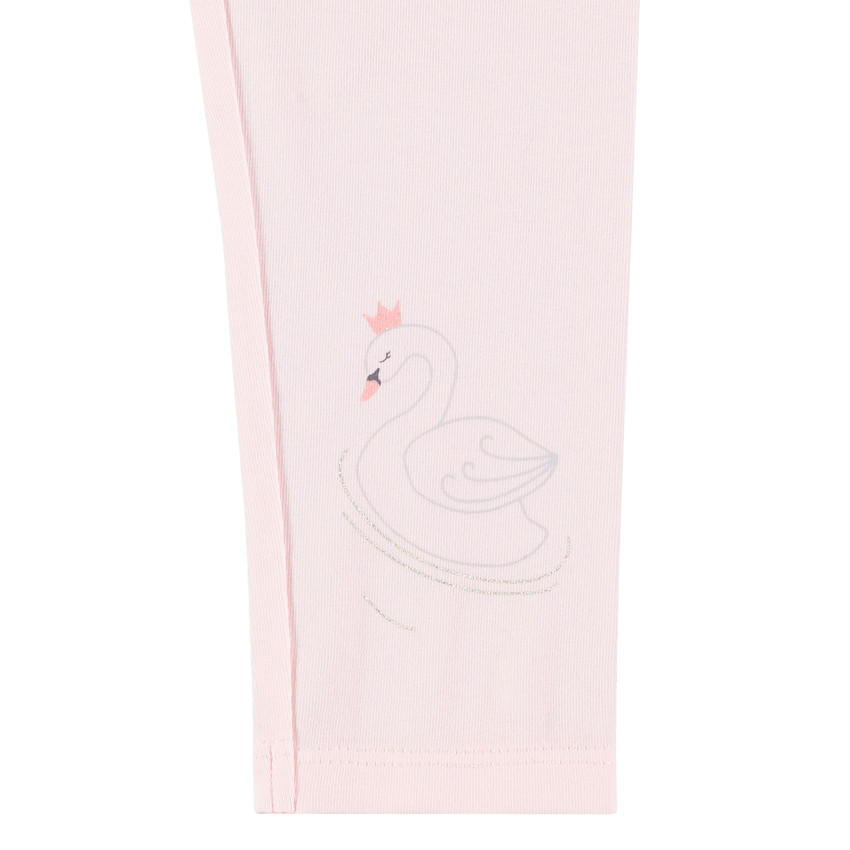 Σύνολο τουνίκ με στάμπα κύκνο και ροζ κολάν 