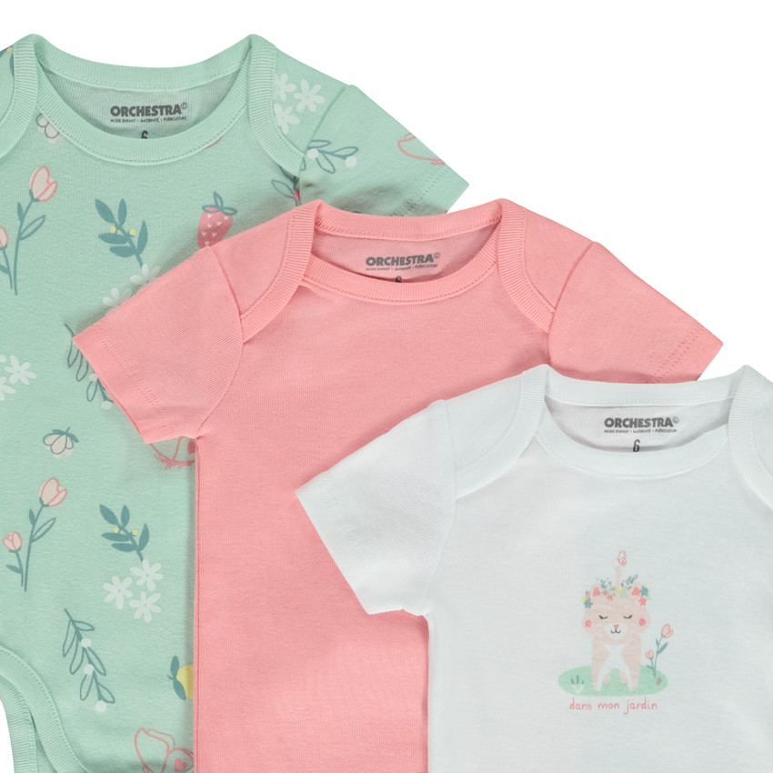 Σετ από 7 φαντεζί κοντομάνικα κορμάκια για bebe κορίτσι 