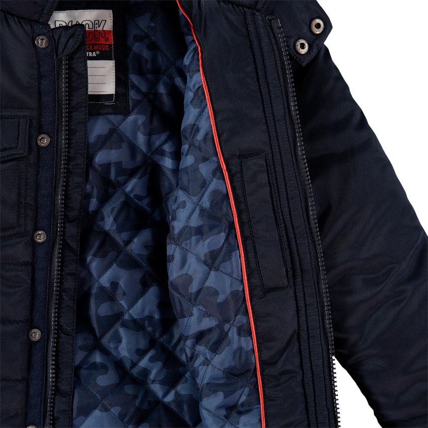 Doudoune matelassée à capuche avec doublure army   