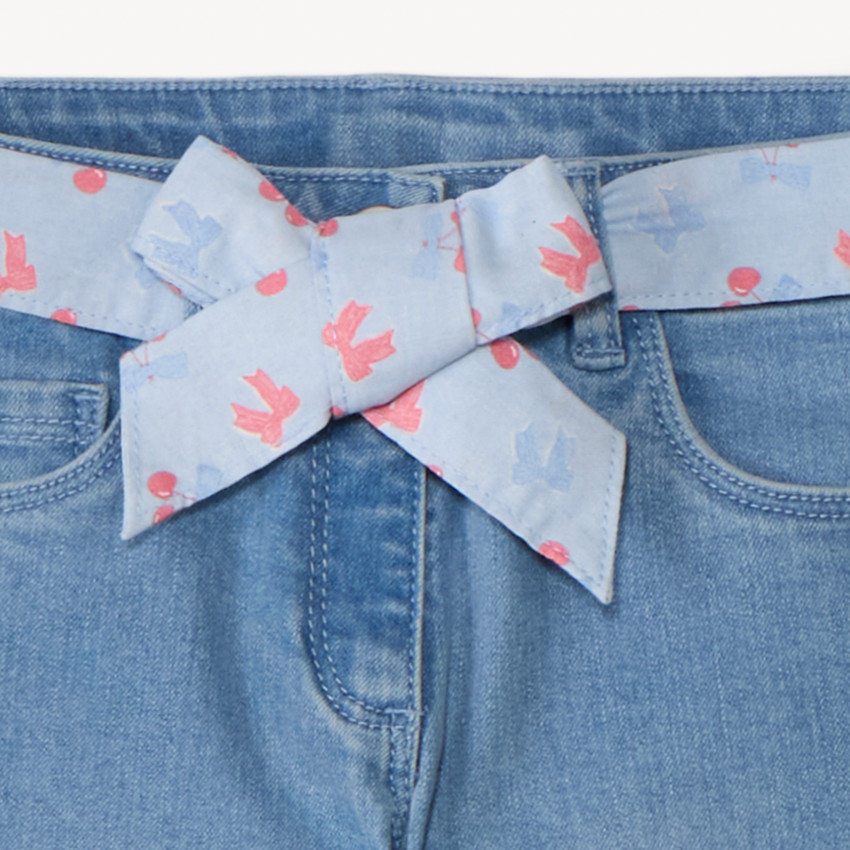 Τζιν slim με τύπωμα ζώνης για δέσιμο για κορίτσι 