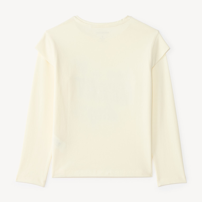 T-shirt à manches longues pour fille avec impression de message et de cœurs 
