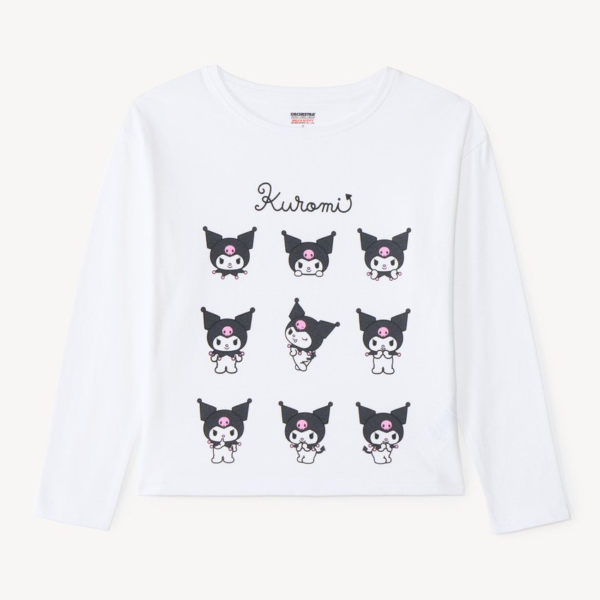 T-shirt κοριτσιού με μακριά μανίκια και τύπωμα Kuromi 